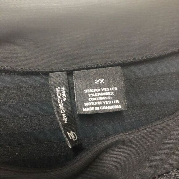 New Directions Women Ruffle and Sheer Sleeve Size 2XL XXL Black - Picture 3 of 3